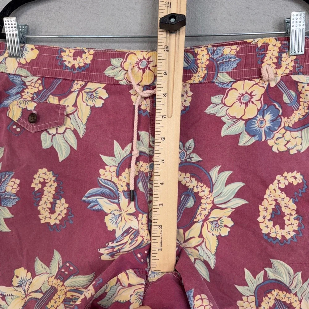 Polo Ralph Lauren Swim Trunks Mens Small Floral Ukulele Hawaiian Beach Gorpcore